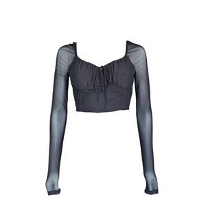 goth mesh bustier crop top